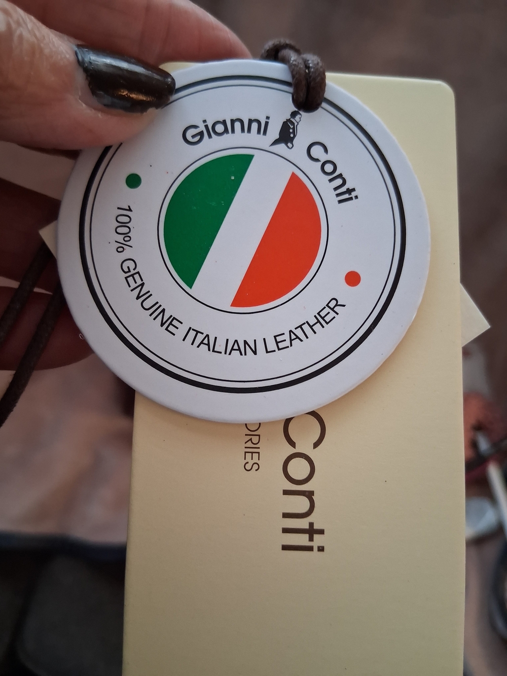 White Italian Leather Tag - Genuine Branding